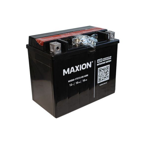 Мото акумулятор MAXION (HUAWEI) AGM YTX 12-BS MAXION (HUAWEI)(12V, 10A) 10011063 фото