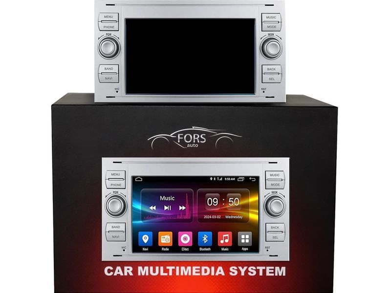 Штатна магнітола FORS.auto M150 Ford Focus/Mondeo/S-Max/C-Max/Kuga/Fiesta/Fusion (7 inch, 2+32Gb, silver) 2007-2011 FS-7-M150 фото
