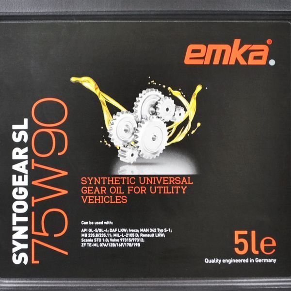 Трансмісійна олива Emka Syntogear SL 75W90 5л 1022556 фото