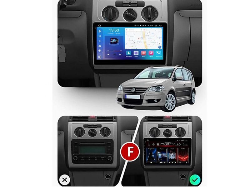 Штатна магнітола FORS.auto FS 2 PRO для Volkswagen Touran (2+32Gb, 10&quot\;, Manual AC) 2004-2008 FS-2366 фото