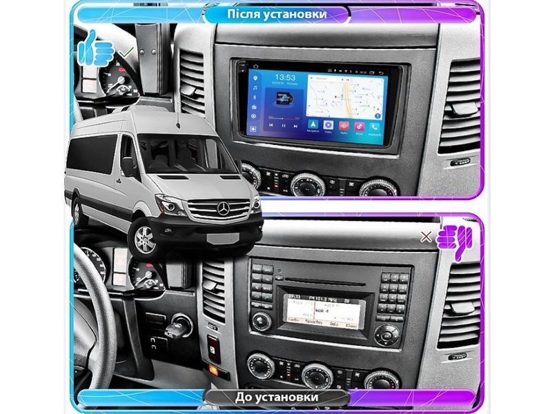 Штатна магнітола FORS.auto FS 6 MAX для Mercedes-Benz Sprinter (W906)/Volkswagen Crafter (6+128Gb, 9&quot\;) 2006+ FS-6571 фото