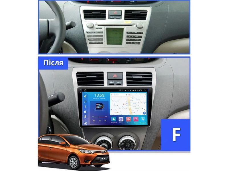 Штатна магнітола FORS.auto FS 6 MAX для Toyota Vios (6+128Gb, 9&quot\;, silver) 2007-2013 FS-6618 фото