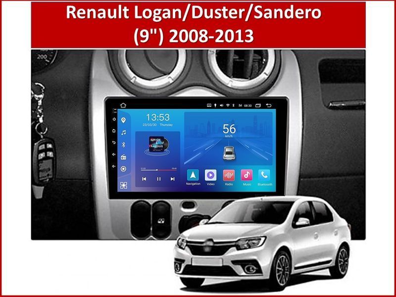 Штатна магнітола FORS.auto FS 4 MAX для Renault Logan/Duster/Sandero (4+32Gb, 9&quot\;) 2008-2013 FS-5066 фото