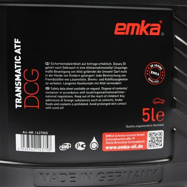 Трансмиссионное масло Emka Transmatic ATF DCG 5л 1022563 фото