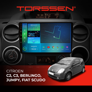Штатная магнитола Torssen Citroen C2, C3, Berlingo, Jumpy, Fiat Scudo F98256 4G Carplay DSP 202307359 фото