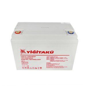 Промисловий акумулятор Yigit Aku GEL 125Ah 12V Motive Power L+ (лівий +) 12431 фото