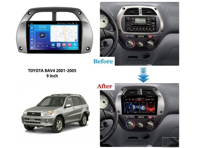 Штатна магнітола FORS.auto FS 4 MAX для Toyota RAV4 (4+32Gb, 9&quot\;) 2001-2005 FS-5280 фото