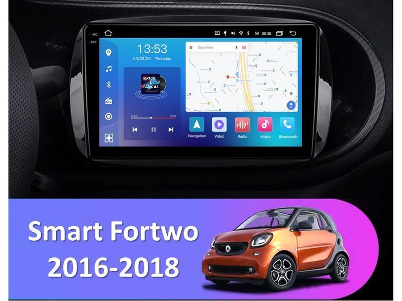 Штатна магнітола FORS.auto FS 4 PRO для Smart Fortwo (4+64Gb, 9&quot\;) 2016-2018 FS-4052 фото