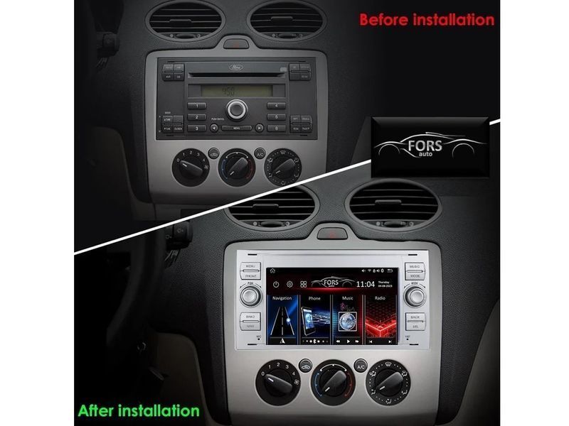 Штатна магнітола FORS.auto M100 Ford Focus/Mondeo/S-Max/C-Max/Kuga/Fiesta/Fusion (7 inch, silver) 2007-2011 FS-7-M100 фото