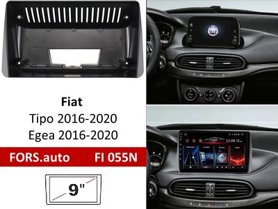 Переходная рамка FORS.auto FI 055N для Fiat Tipo/Egea (9 inch, black) 2016-2020 11925 фото
