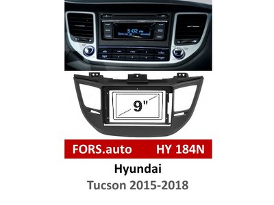 Переходная рамка FORS.auto HY 184N для Hyundai Tucson (9 inch, LHD, black) 2015-2018 11860 фото
