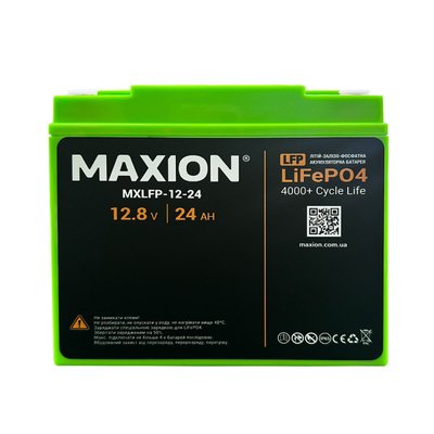 Літієві акумулятори MAXION LiFePO4 MXLFP-12-24 (12V; 24Ah) 1022482 фото