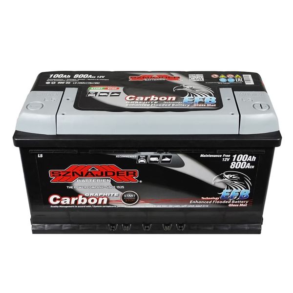Автомобильный аккумулятор SZNAJDER Carbon Start Stop EFB 100Ah 800A R+ (правый +) L5 564958893600 фото