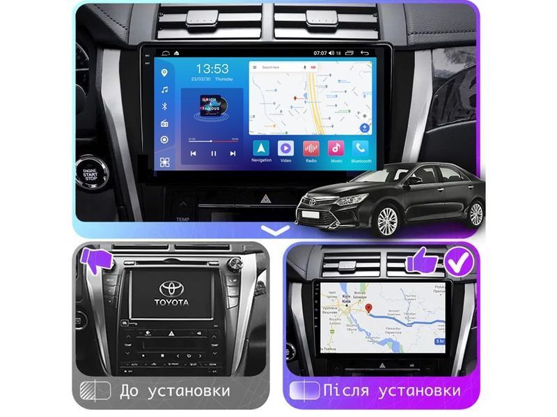 Штатна магнітола FORS.auto FS 4 PRO для Toyota Camry (4+64Gb, 10&quot\;) 2015-2017 FS-4136 фото
