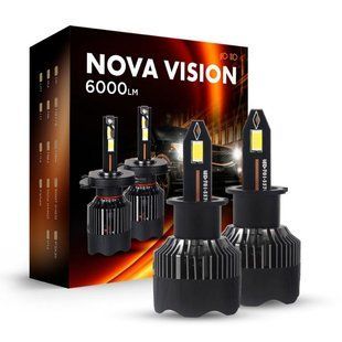 Автомобільні LED лампи H3 Carlamp Nova Vision Led автолампи 6500 K 6000 Lm (NoVH3) 215386 фото