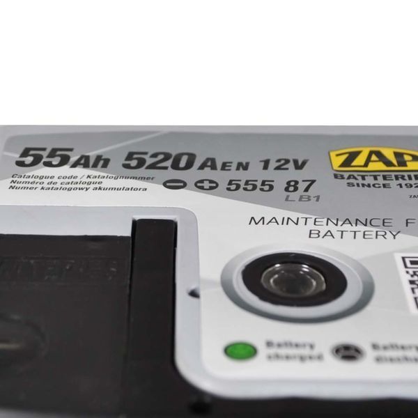 Автомобильный аккумулятор ZAP Silver 55Ah 520A R+ (правый +) LB1 (555 87) h=175 564958894594 фото