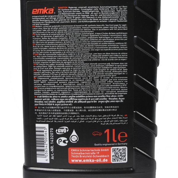 Трансмиссионное масло Emka Transmatic Multi ATF VI 1л 1022570 фото