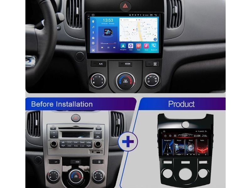 Штатна магнітола FORS.auto FS 4 MAX для Kia Forte/Cerato (4+32Gb, 9&quot\;, Manual AC) 2009-2012 FS-5229 фото