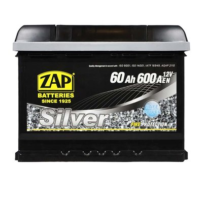 Автомобільний акумулятор ZAP Silver 60Ah 600A L+ (лівий +) L2 (560 85) 564958894627 фото