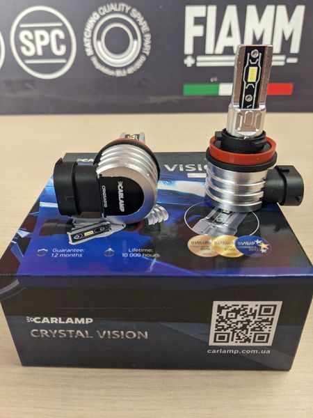 Автомобільні LED лампи H11Carlamp Crystal Vision мініатюрні лампи сумісність з 99%  авто 5000Lm 6000K (CVH11) 215428 фото