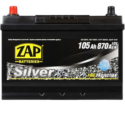 Автомобільний акумулятор ZAP Silver Calcium Asia 105Аh 870А L+ (лівий +) 605A1 564958888290 фото