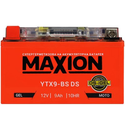 Мото акумулятор MAXION 12V 8A L+ (левый) YTX 9-BS DS (DS-iGEL) 564958889210 фото