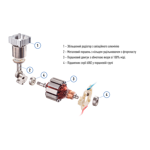 Компресор "ViTOL" К-55 150psi/23Amp /50л/шланг 5,0м/клеми 71803 фото