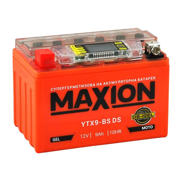 Мото акумулятор MAXION 12V 8A L+ (лівий) YTX 9-BS DS (DS-iGEL) 564958889210 фото