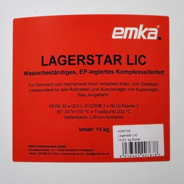 Мастило Emka Lagerstar LIC 15 kg 1022575 фото