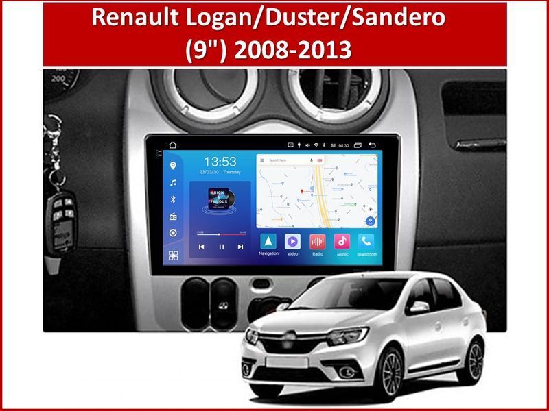 Штатна магнітола FORS.auto FS 6 MAX для Renault Logan/Duster/Sandero (6+128Gb, 9&quot\;) 2008-2013 FS-6067 фото