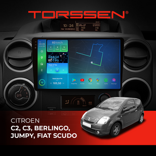 Штатна магнітола Torssen 2K Citroen C2, C3, Berlingo, Jumpy, Fiat Scudo F9432 4G Carplay DSP 202303059 фото