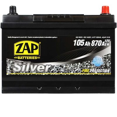Автомобільний акумулятор ZAP Silver Calcium Asia 105Аh 870А R+ (правий +) 605 A0 564958888289 фото