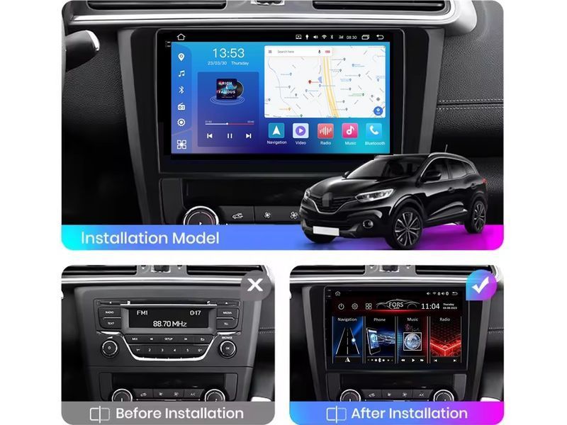 Штатна магнітола FORS.auto FS 6 MAX для Renault Kadjar (6+128Gb, 9&quot\;) 2015-2017 FS-6068 фото