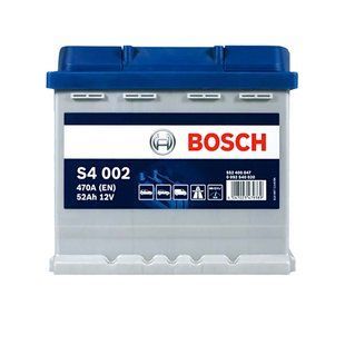 Автомобильный аккумулятор BOSCH 52Ah 470A R+ (правый +) (S40 020) 564958891521 фото