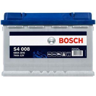 Автомобільний акумулятор BOSCH (S40 080) (L3) 74Ah 680A R+ 56495889155 фото