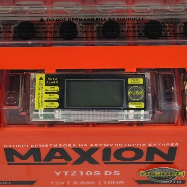 Мото акумулятор MAXION 12V, 8.6A L+ (лівий +) YTZ 10S DS (DS-iGEL) 564958889116 фото