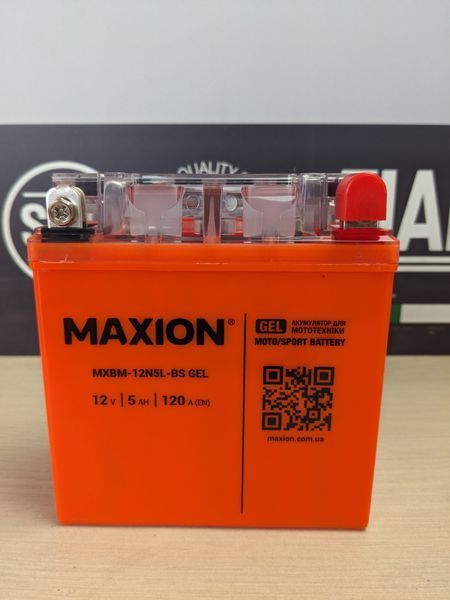 Мото акумулятор MAXION (HUAWEI) MXBM-12N5L-BS GEL (12V, 5Ah, 120A) 10011081 фото