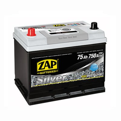 Автомобільний акумулятор ZAP Silver Calcium Asia 75Аh 750А L+ (лівий +) 575 A1 564958888293 фото