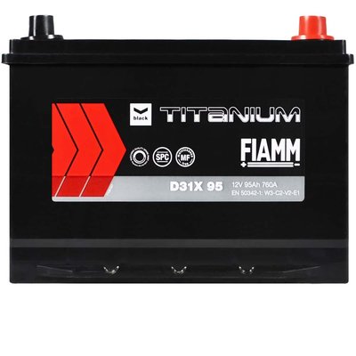 Автомобільний акумулятор FIAMM Titanium Black Asia 95Аh 760А R+ (правий +) D31 564958893605 фото