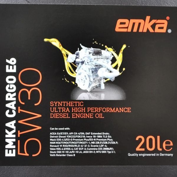 Моторное масло Emka Cargo E6 5W30 20л 1022369 фото