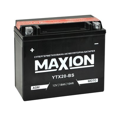 Мото акумулятор MAXION AGM 12V 18A L+ (левый +) YTX 20-BS 564958889086 фото