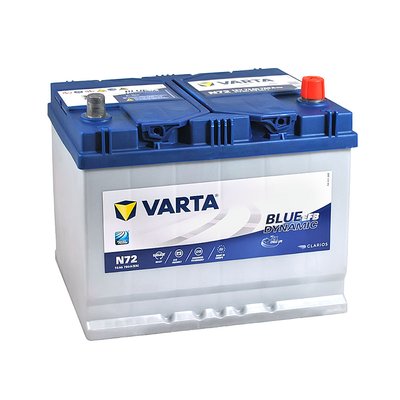 Автомобільний акумулятор VARTA Blue Dynamic EFB Asia72Ah 760A R+ (правий +) N72 564958891423 фото