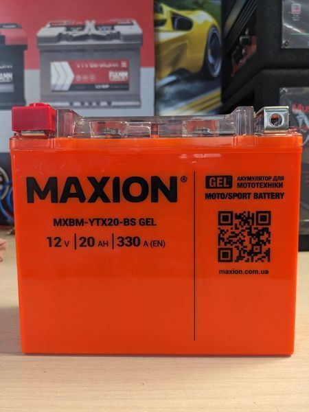 Мото акумулятор MAXION (HUAWEI) 24MXBM-YTX20-BS GEL (12V, 20Ah, 240A, +/-) 10011084 фото