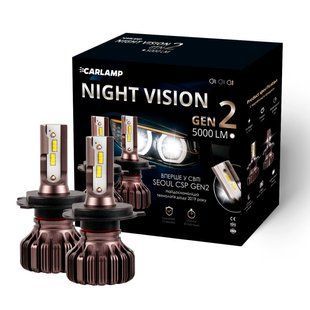 Автомобільні LED лампи H4 Carlamp Night Vision Gen 2 Led автолампи 5000 Lm 5500K (NVGH4) 115208 фото