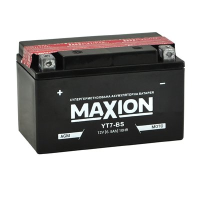 Мото акумулятор MAXION AGM 12V 6,5A L+ (левый +) YT 7-BS 564958889153 фото