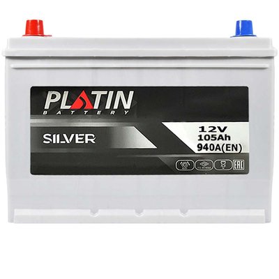 Автомобільний акумулятор PLATIN Silver Asia 105Ah 940A L+ (лівий) нижнє кріплення SMF N70 564958891561 фото