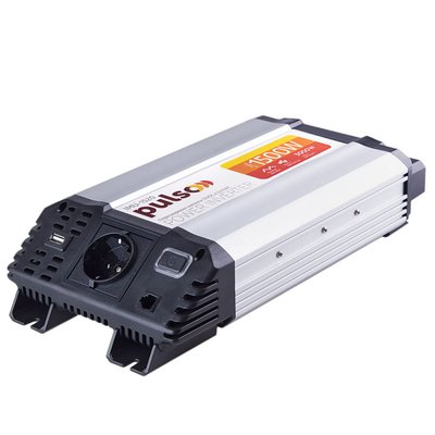 Перетворювач напруги PULSO/IMU-1520/12V-220V/1500W/USB-5VDC2.0A/мод.хвиля/клеми (IMU-1520) 15201500 фото