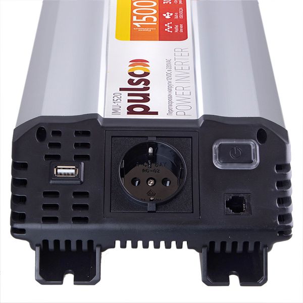 Перетворювач напруги PULSO/IMU-1520/12V-220V/1500W/USB-5VDC2.0A/мод.хвиля/клеми (IMU-1520) 15201500 фото