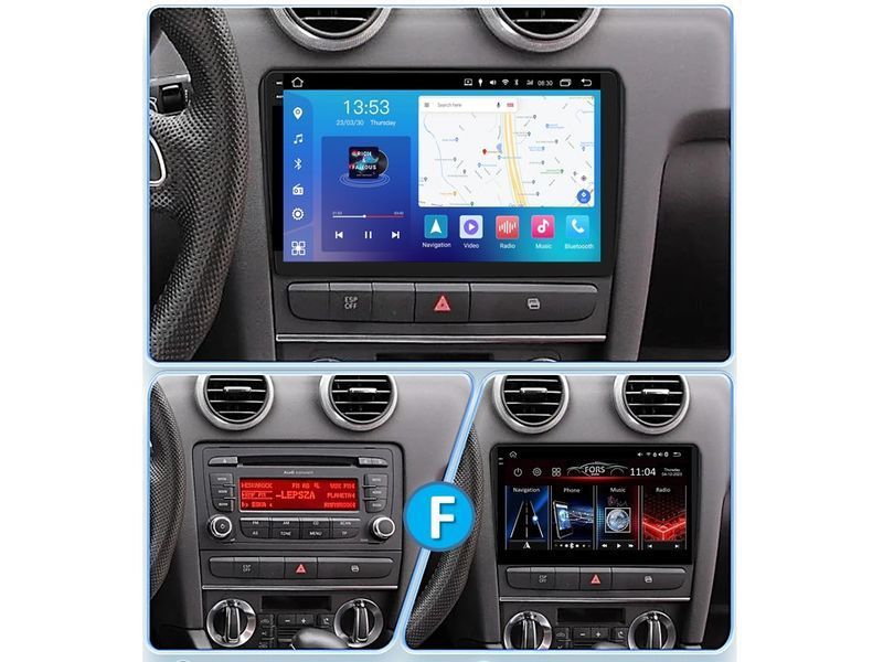 Штатна магнітола FORS.auto FS 6 MAX для Audi A3 (6+128Gb, 9&quot\;) 2003-2013 FS-6127 фото