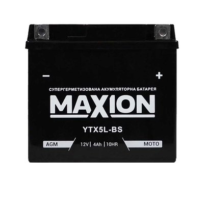 Мото акумулятор MAXION AGM 12V, 4A R+ (правый +) YTX 5L-BS 564958894792 фото